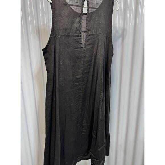 Lia Bella Italian Linen Short Sleeve Dress Midi Artsy Oversized Lagenlook Gray L - Picture 4 of 4